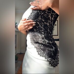 Elegant Black Lace Overlay Dress